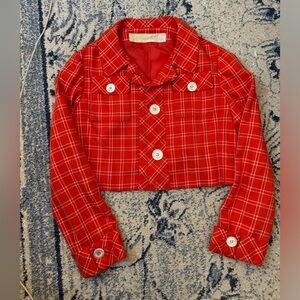 Vintage plaid cropped blazer! It’s giving clueless girly 📕📙 fits like a small